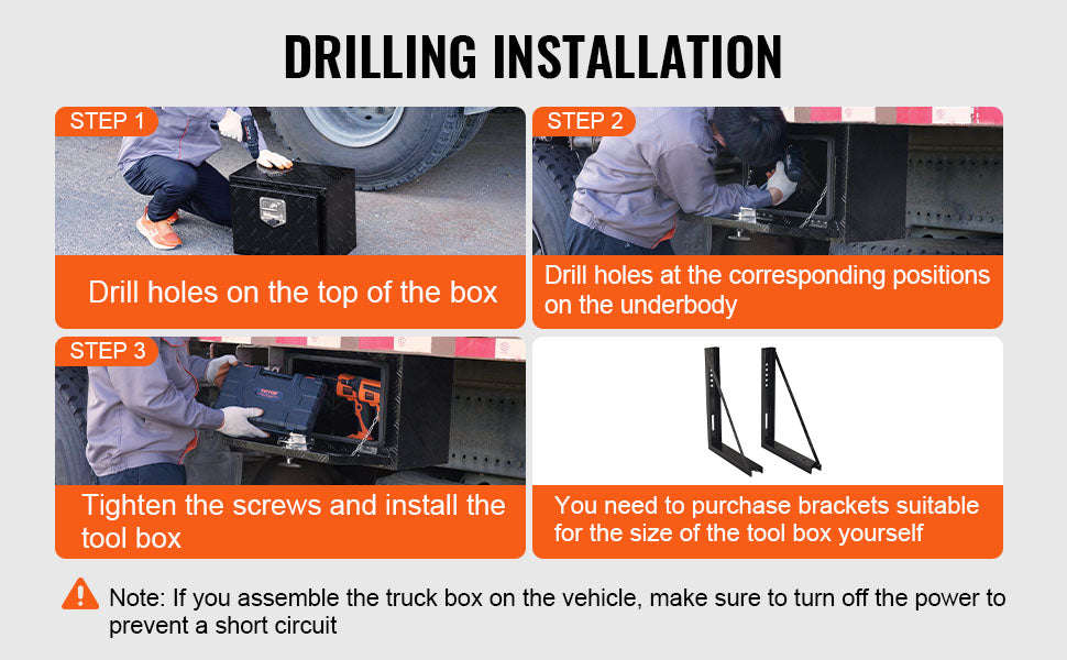 Underbody Truck Storage Box with Lock and Keys-48x24x24 inch / United States