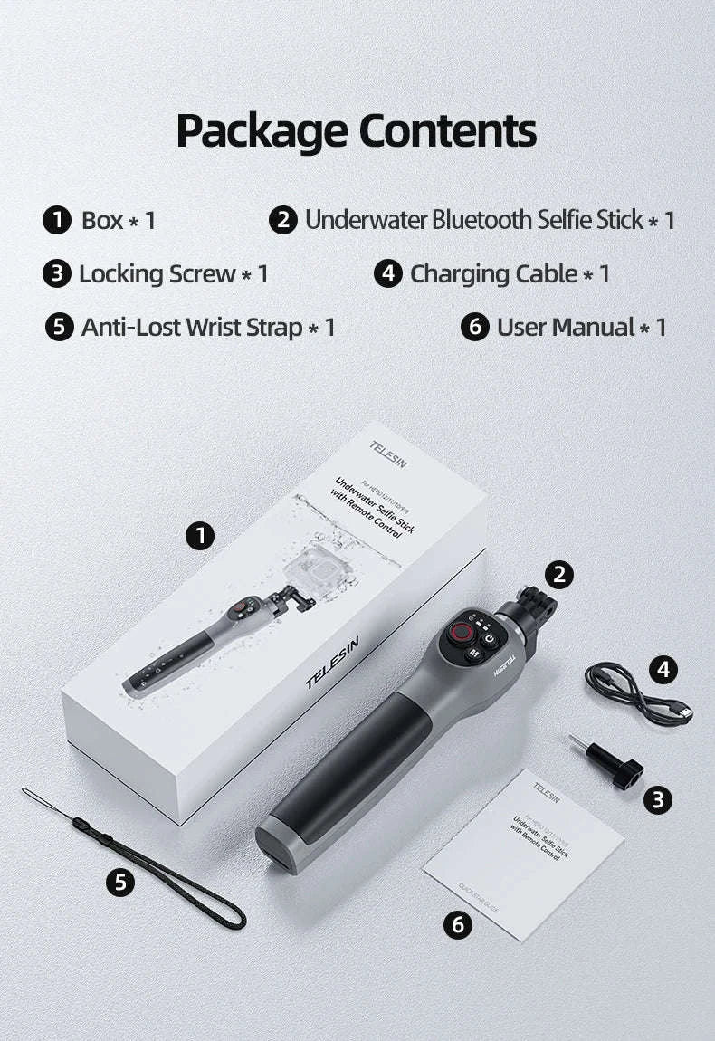 Underwater Selfie Stick with Wireless Remote for GoPro-Diving Selfie Stick
