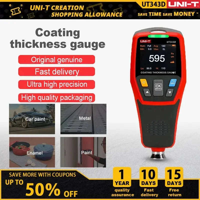 UNI-T UT343D Coating Thickness Gauge – Accurate Automotive & Industrial Measurements-UT343A / CHINA