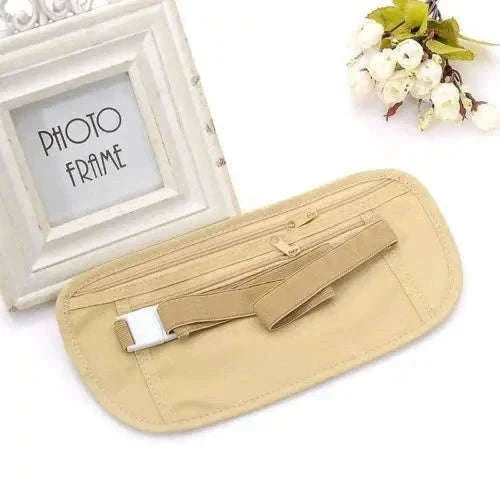 Unisex Travel Waist Pouch with Hidden Security Storage-black