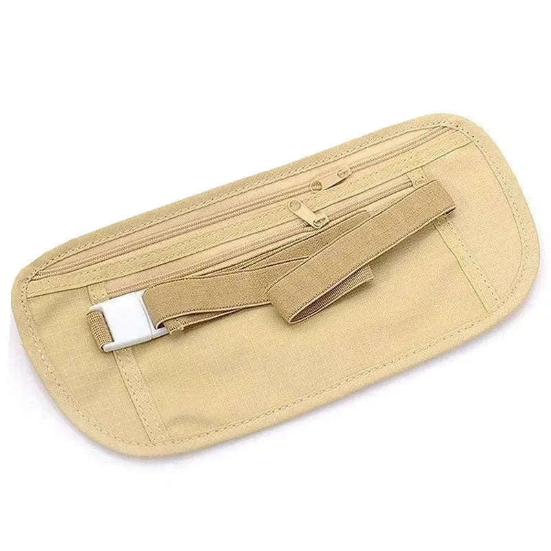 Unisex Travel Waist Pouch with Hidden Security Storage-black