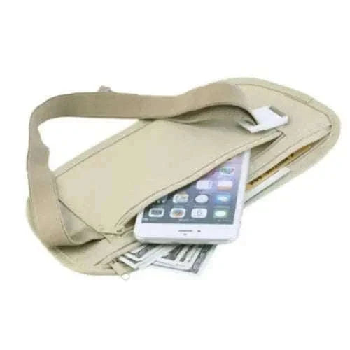 Unisex Travel Waist Pouch with Hidden Security Storage-black