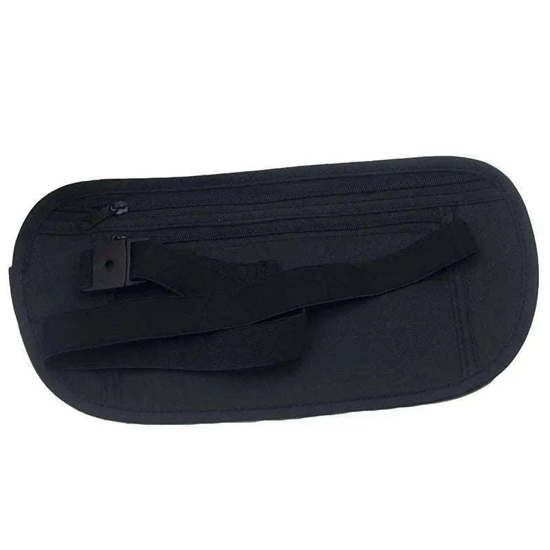 Unisex Travel Waist Pouch with Hidden Security Storage-black