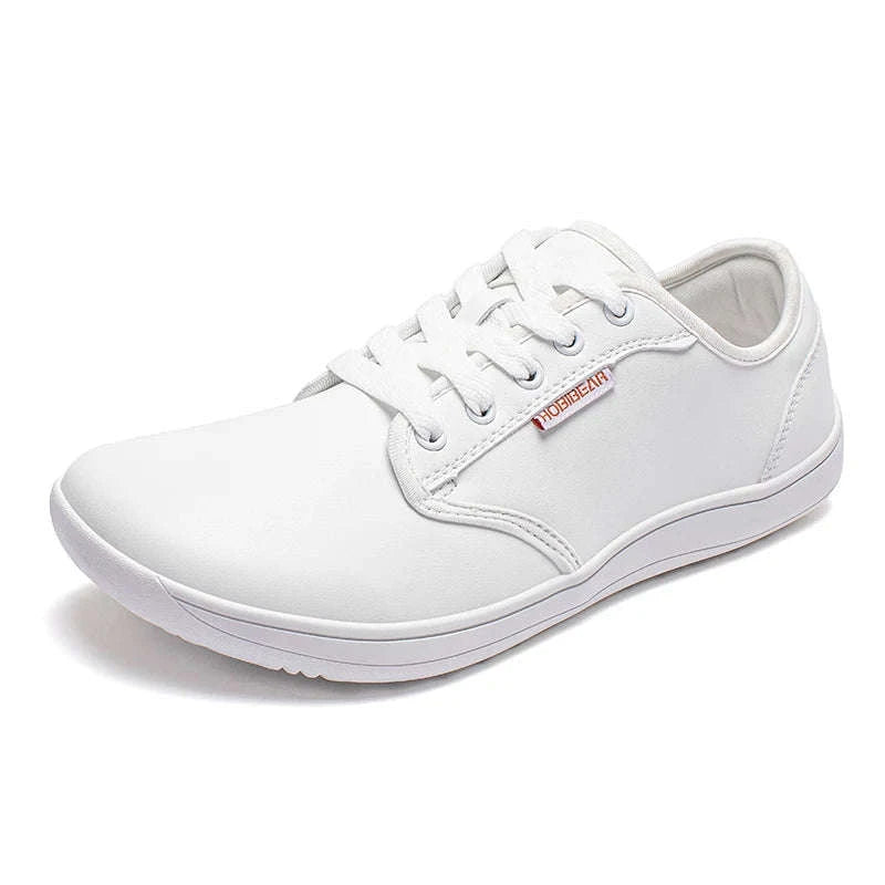 Unisex Wide Barefoot Shoes Zero Drop Minimalist Sneakers-Black White / 46