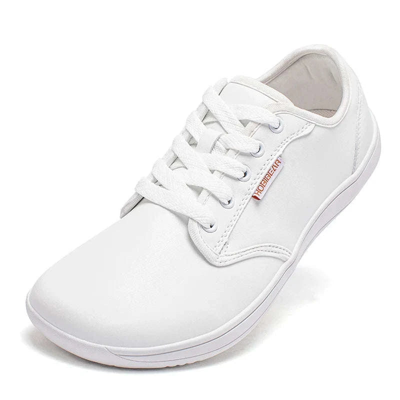 Unisex Wide Barefoot Shoes Zero Drop Minimalist Sneakers-Black White / 46
