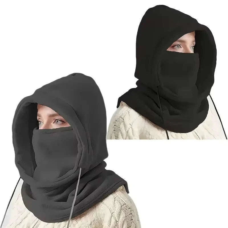 Unisex Winter Balaclava Knit Hood for Cold-Weather Coverage-black