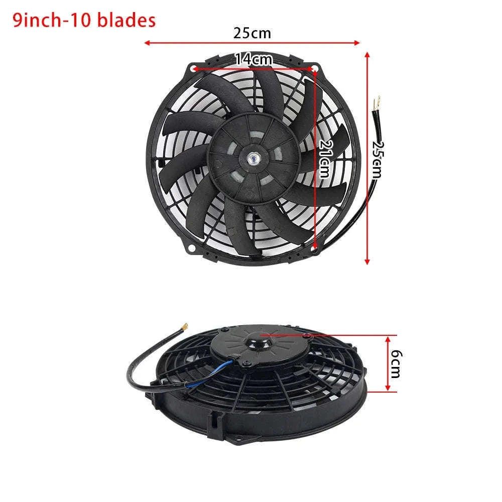Universal 12V Car Radiator Cooling Fan 7-16 Inch-14inch