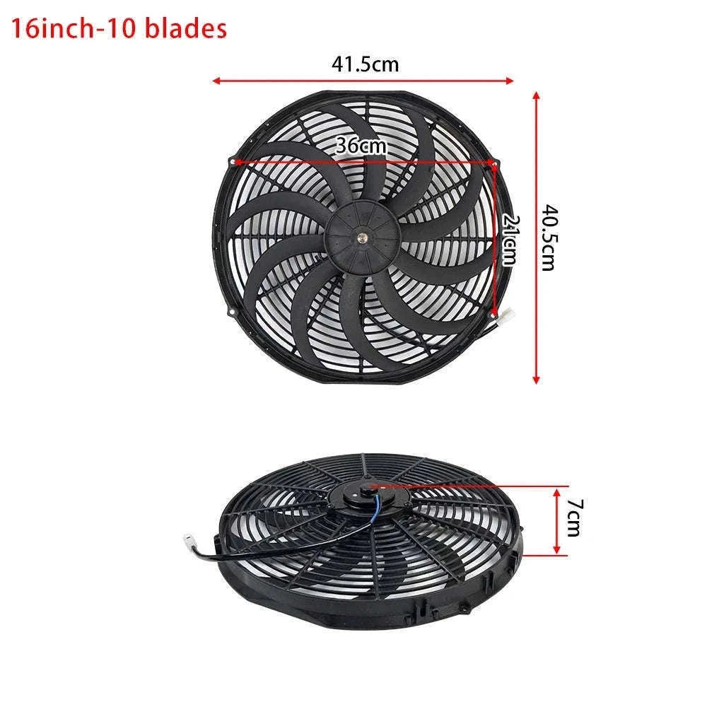 Universal 12V Car Radiator Cooling Fan 7-16 Inch-14inch