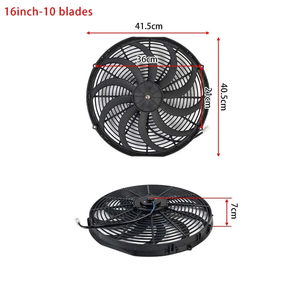 Universal 12V Car Radiator Cooling Fan 7-16 Inch-14inch
