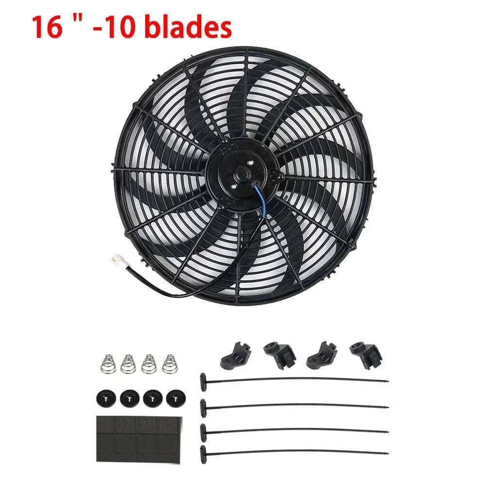 Universal 12V Car Radiator Cooling Fan 7-16 Inch-14inch