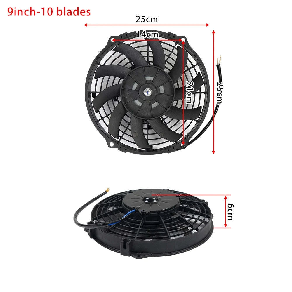 Universal 12V Car Radiator Cooling Fan Kit-7inch