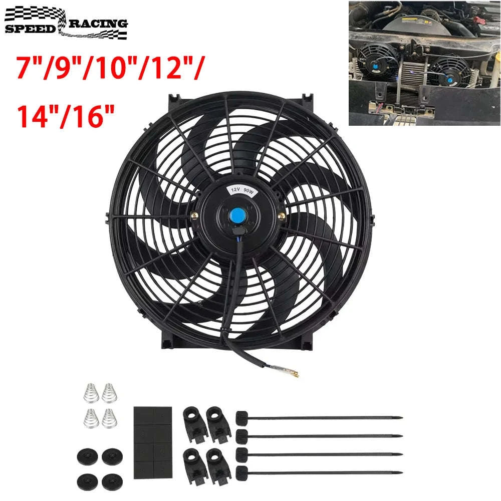Universal 12V Car Radiator Cooling Fan Kit-7inch