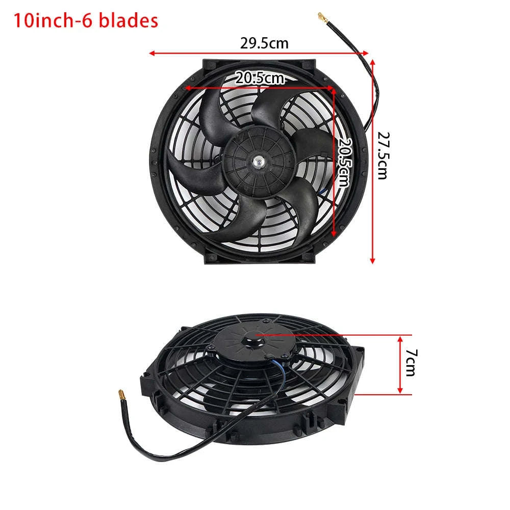 Universal 12V Car Radiator Cooling Fan Kit-7inch