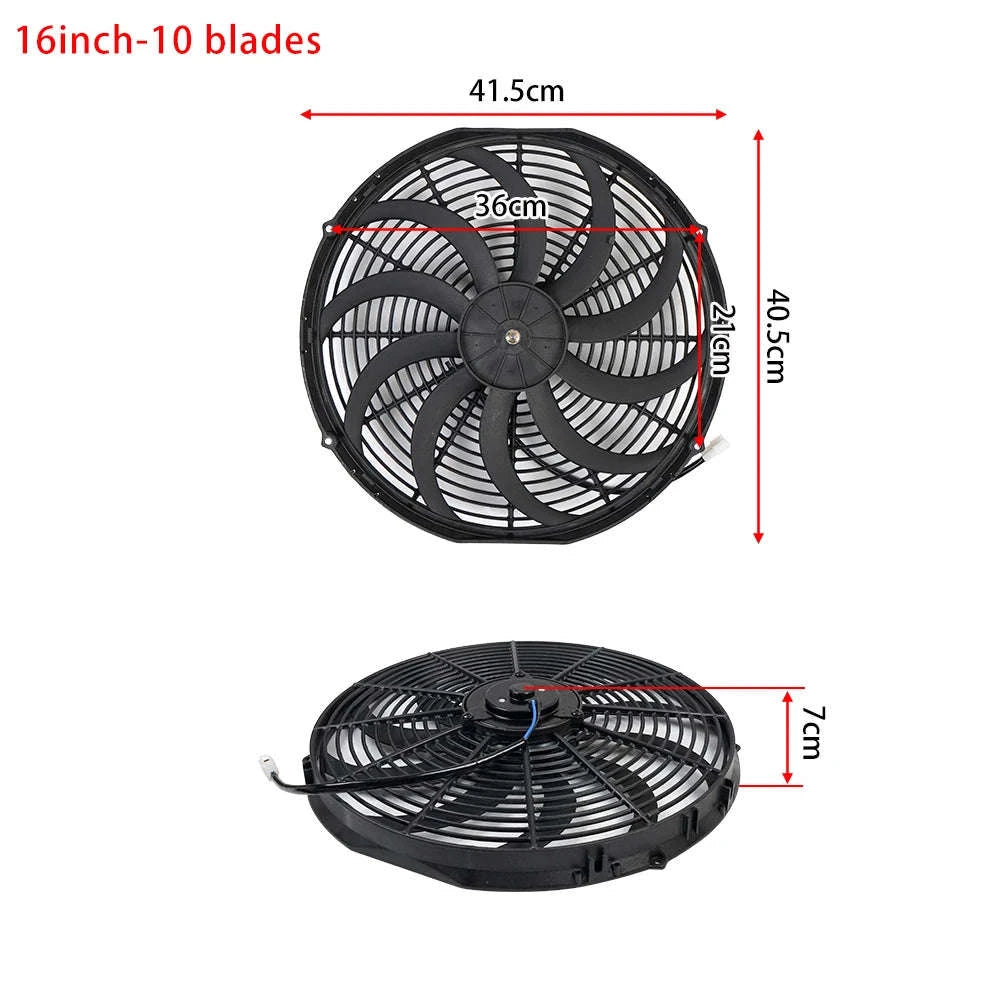 Universal 12V Car Radiator Cooling Fan Kit-7inch
