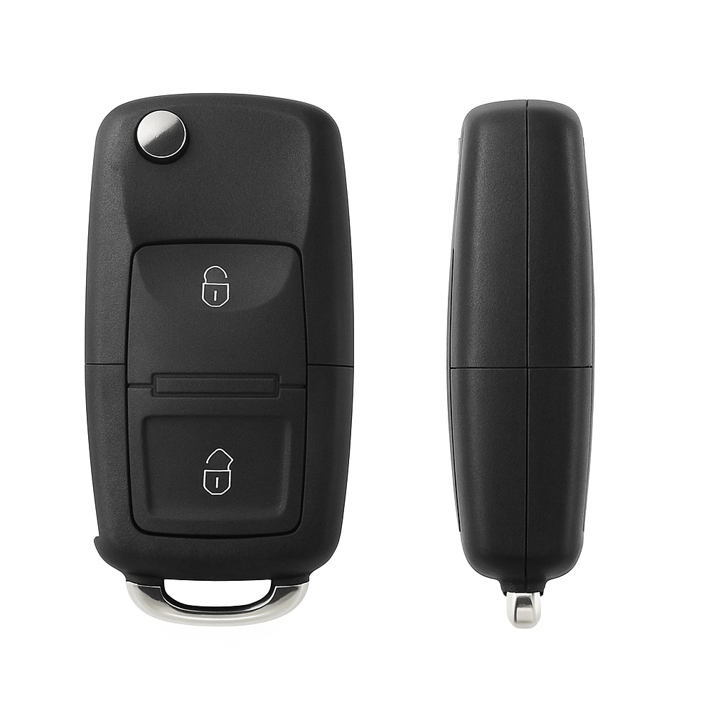 Universel 2-knaps fjernbetjening nøgle transmitter ABS til Volkswagen 1J0959753CT ID48-chip 433MHz nøgleløs indgang erstatning - 2 sæt