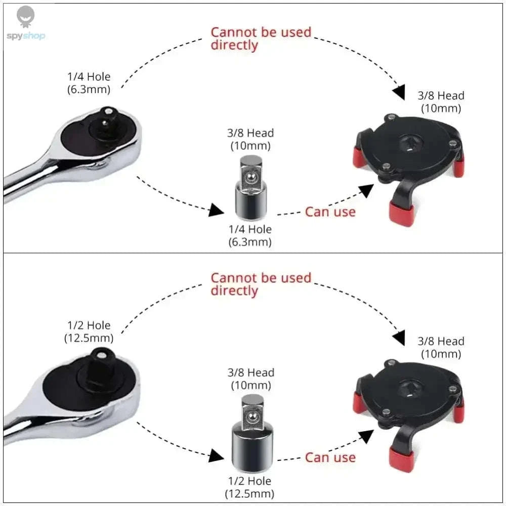 Universal 3-Jaw Oil Filter Wrench-black