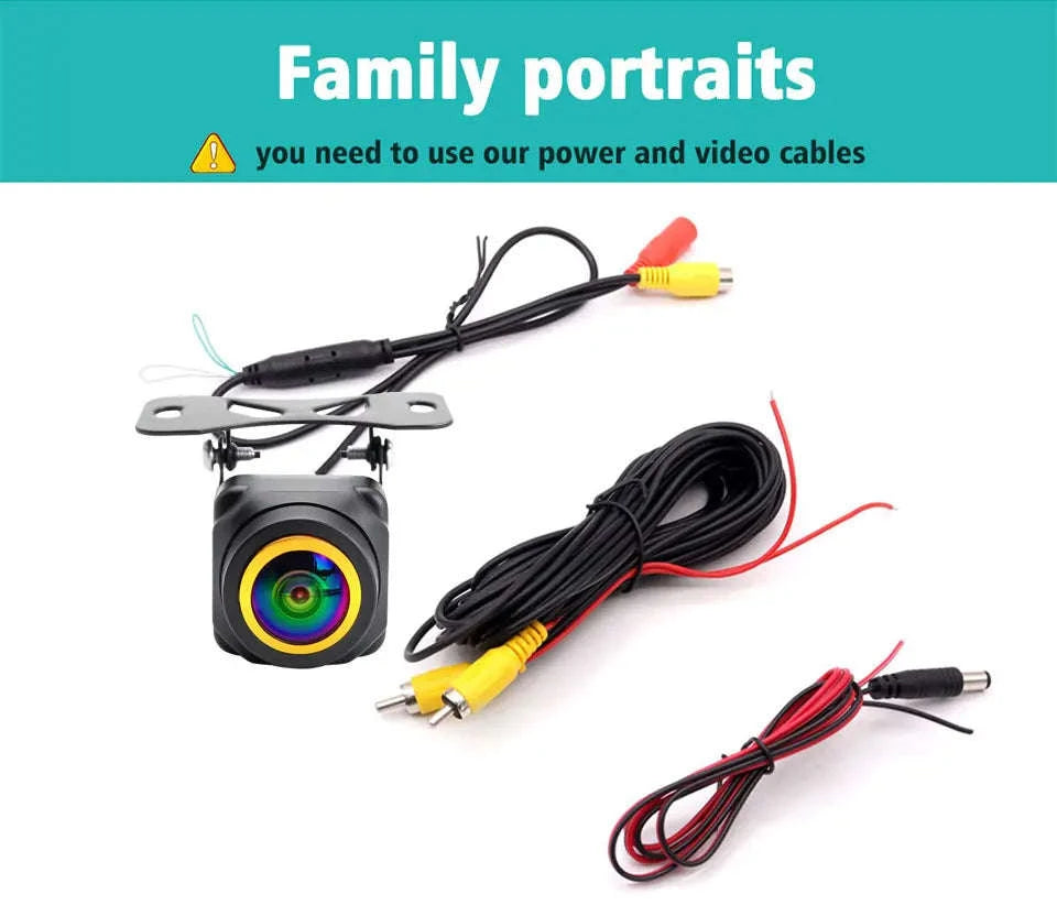 Universal 4K AHD 1080P Car Rear View Camera with Parking Track Line-Orange / 12 V