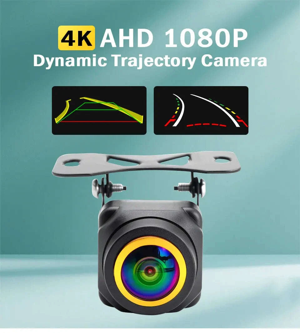 Universal 4K AHD 1080P Car Rear View Camera with Parking Track Line-Orange / 12 V