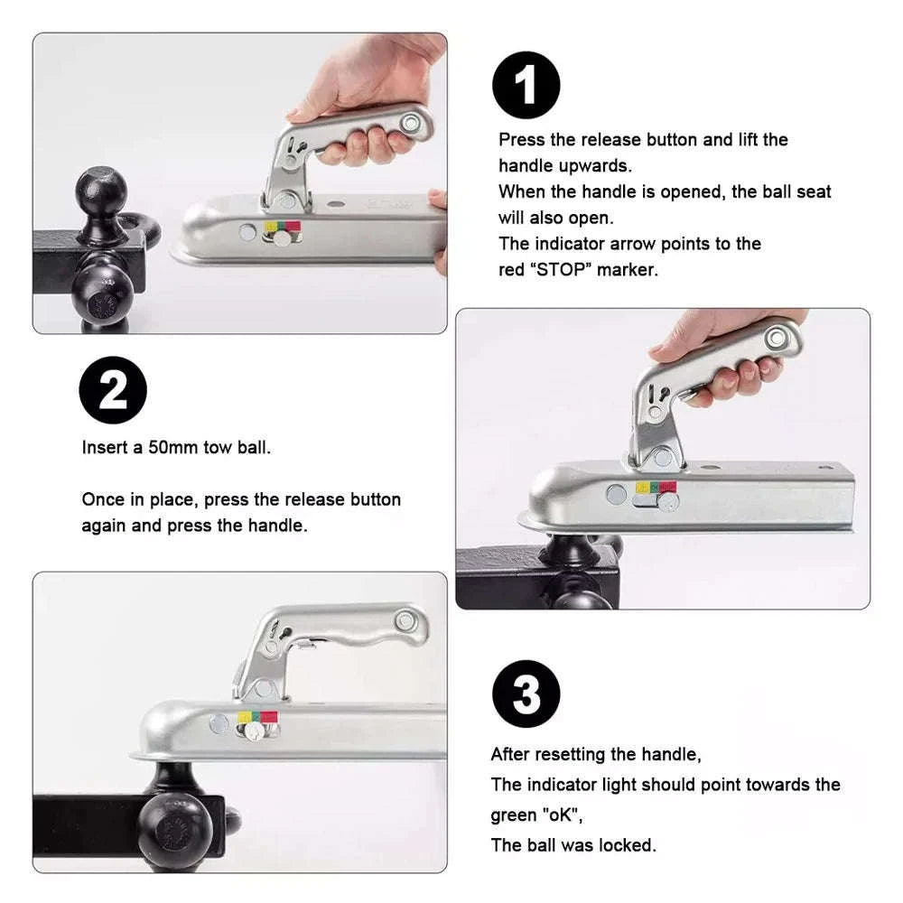 Universal 50mm Trailer Coupling Hitch for Unbraked Trailers up to 750kg-Default Title