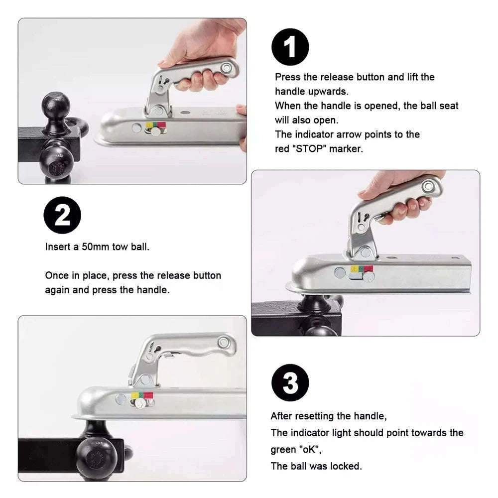 Universal 50mm Trailer Coupling Hitch for Unbraked Trailers up to 750kg-Default Title