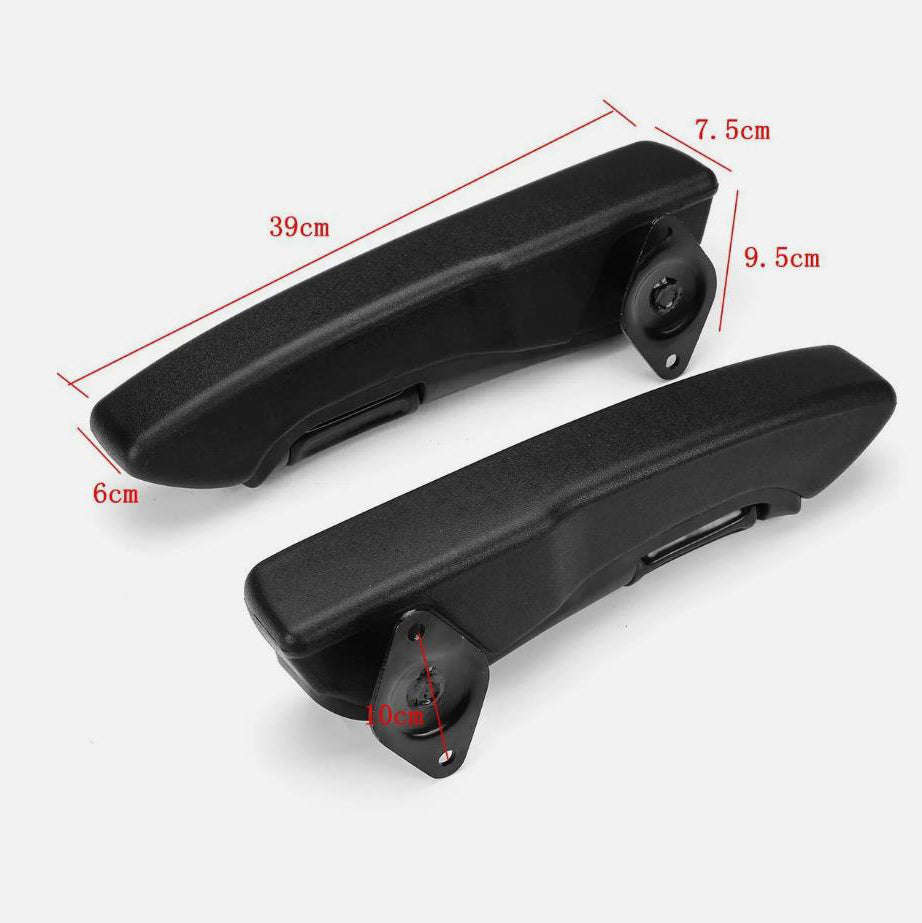 Universal Adjustable Car Seat Armrest Pair Kit PU Leather-black / Germany