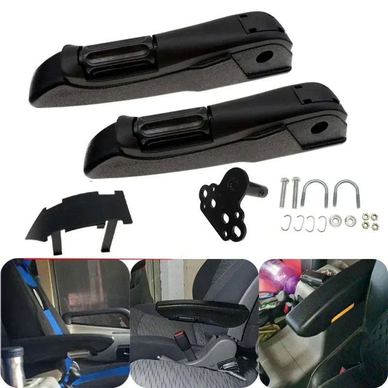 Universal Adjustable Car Truck Seat Armrest-Yellow Right S 31cm