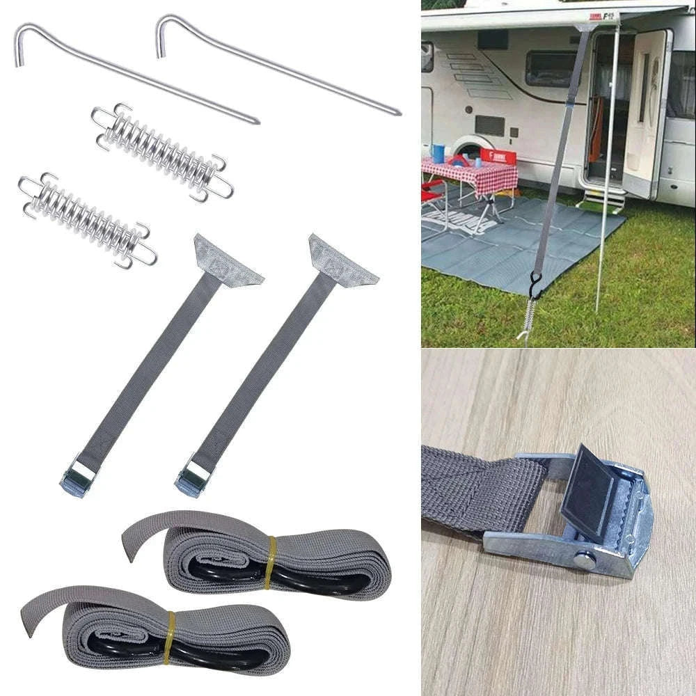 Universal Awning Tie Down Strap Set for Caravan and Motorhome-1 kits