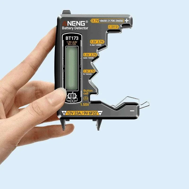 Universal Battery Tester for AA AAA C D 9V Button Cell and Lithium-Black
