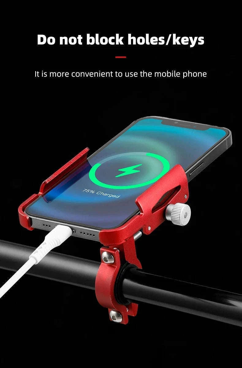 Universal Bike Phone Holder for Secure, Hands-Free Navigation-Red-360