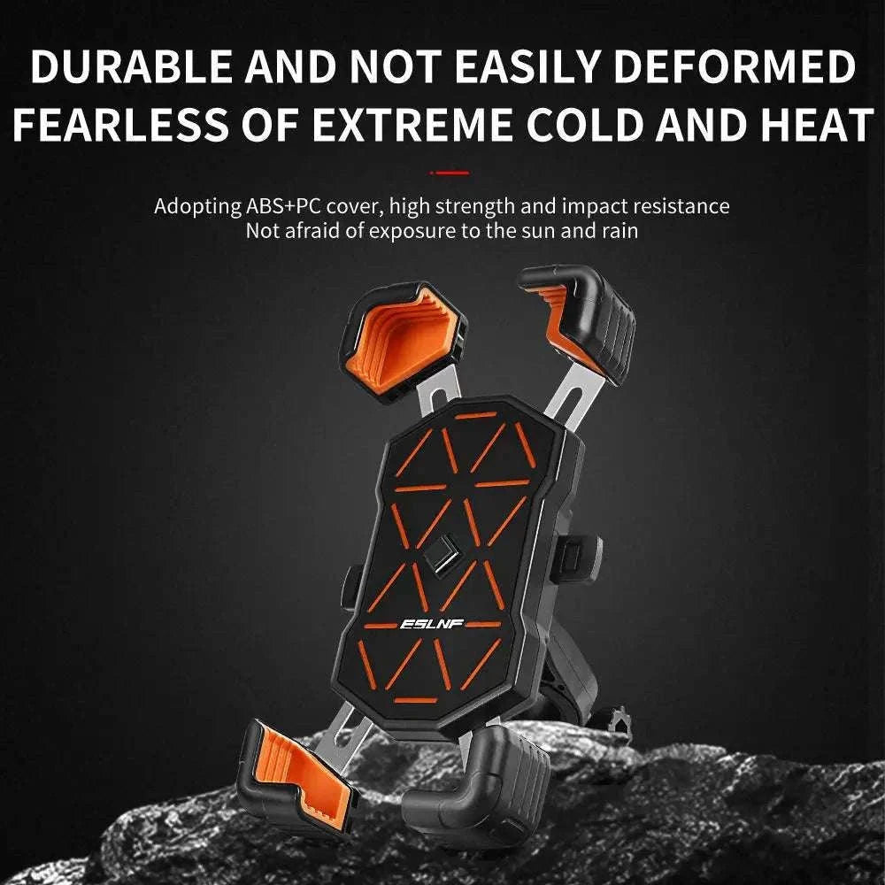 Universal Bike Phone Holder Mount for 4.5–7.2 Inch Devices-Orange Handlebar