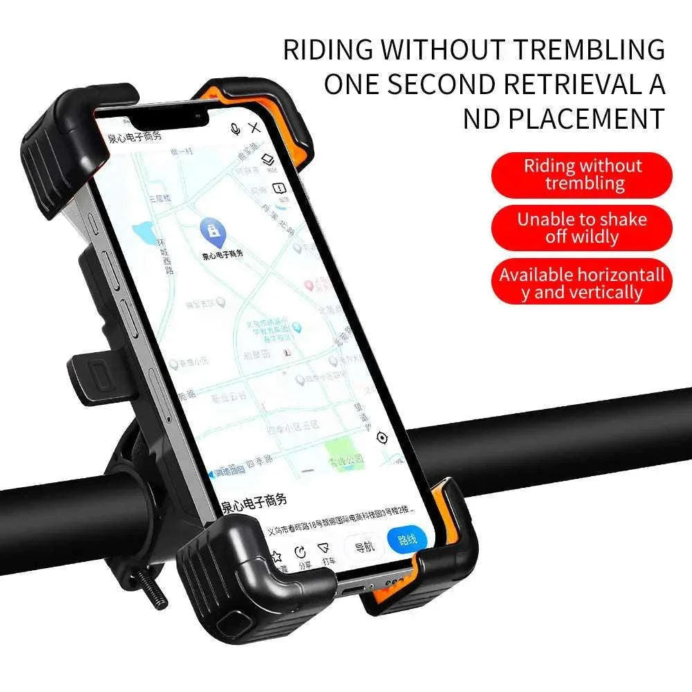Universal Bike Phone Holder Mount for 4.5–7.2 Inch Devices-Orange Handlebar