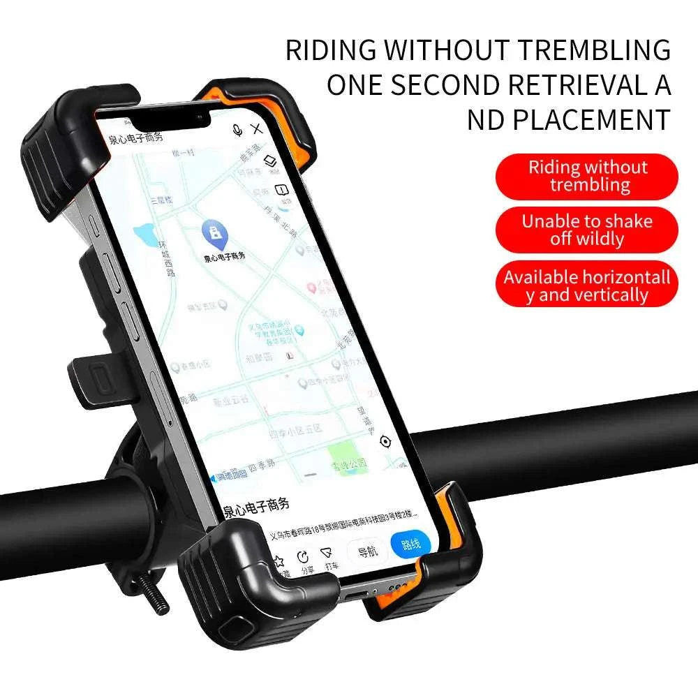 Universal Bike Phone Holder Mount for 4.5–7.2 Inch Devices-Orange Handlebar