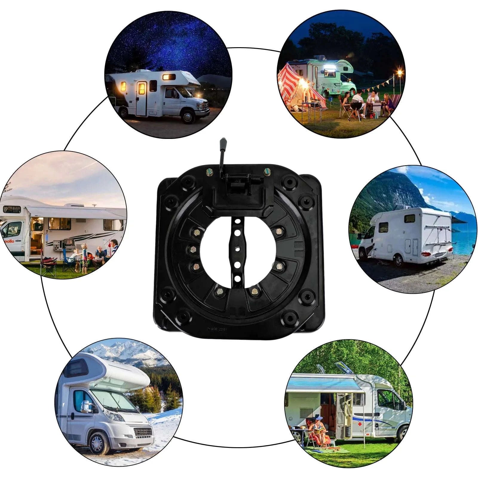 Universal Campervan Seat Swivel Turntable Base for Motorhome Vans-Default Title