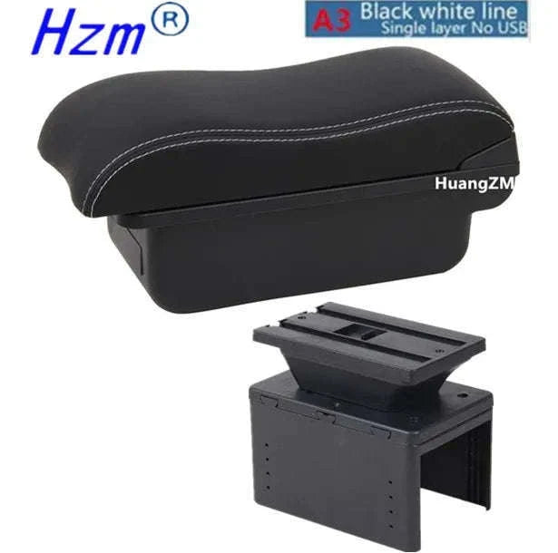 Universal Car Armrest Box Storage Accessory-B1 red line 3USB