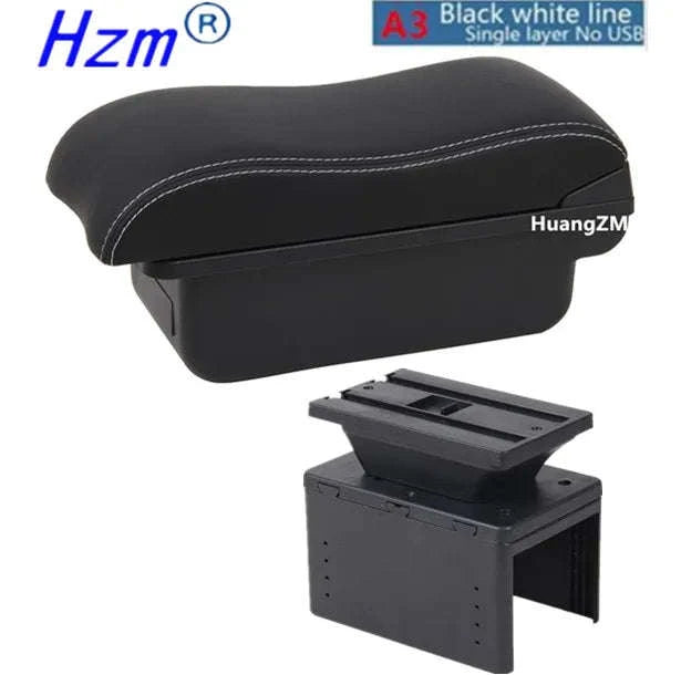 Universal Car Armrest Box with Storage-A2 black line No USB