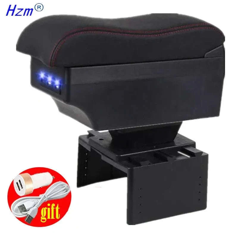 Universal Car Armrest Box with Storage-A2 black line No USB