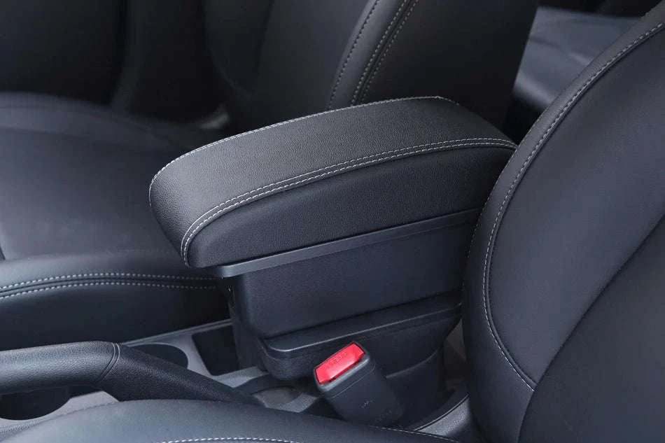 Universal Car Armrest with Storage and Optional USB Ports-C1 Black red No USB
