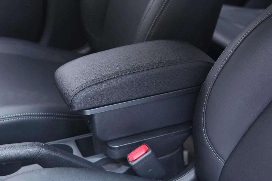 Universal Car Armrest with Storage and Optional USB Ports-C1 Black red No USB