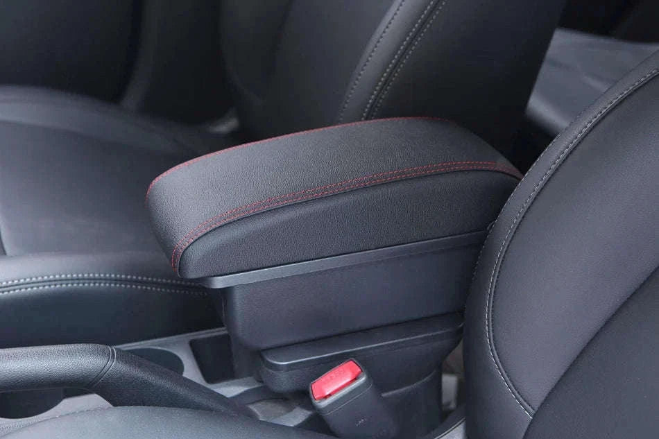 Universal Car Armrest with Storage and USB Charging Ports-C1 Black red No USB