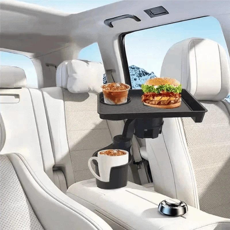 Universal Car Cup Holder Tray 360° Rotating Adjustable Dual Cup Organizer-United States / As Shown