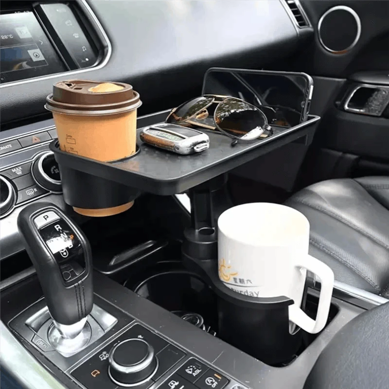 Universal Car Cup Holder Tray 360° Rotating Adjustable Dual Cup Organizer-United States / As Shown