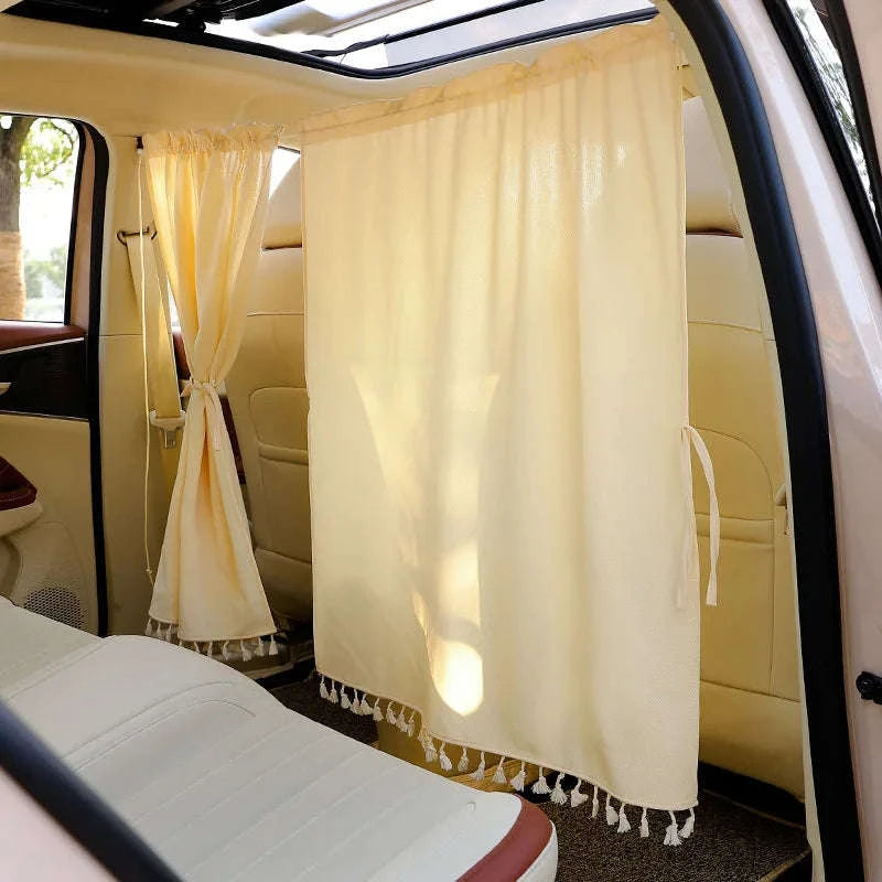 Universal Car Divider Curtain Privacy Partition Sun Shade-1 pc white