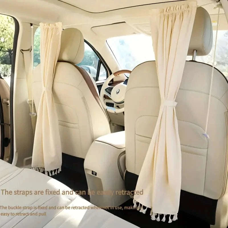 Universal Car Divider Curtain Privacy Partition Sun Shade-1 pc white