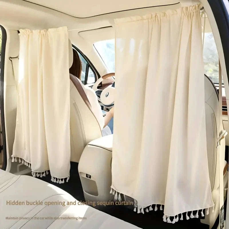 Universal Car Divider Curtain Privacy Partition Sun Shade-1 pc white