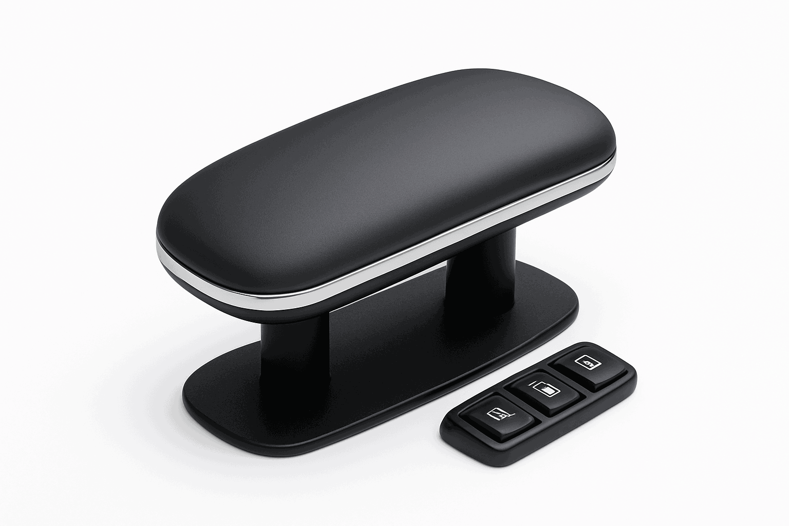 Universal Car Door Armrest Pad Adjustable Height PU Leather-Black 1PC