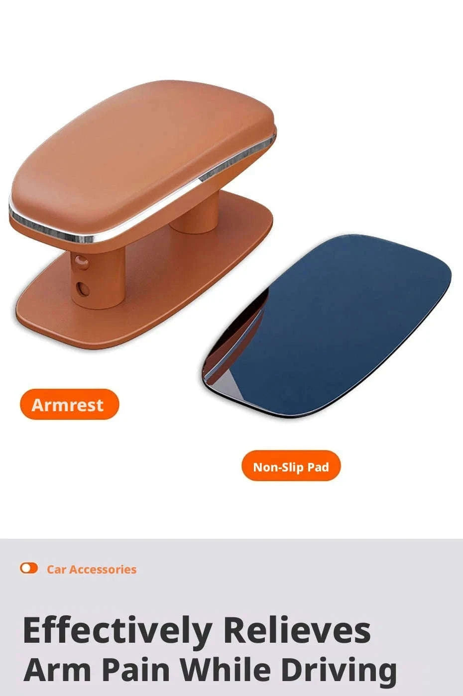 Universal Car Door Armrest Pad Adjustable Height PU Leather-Black 1PC