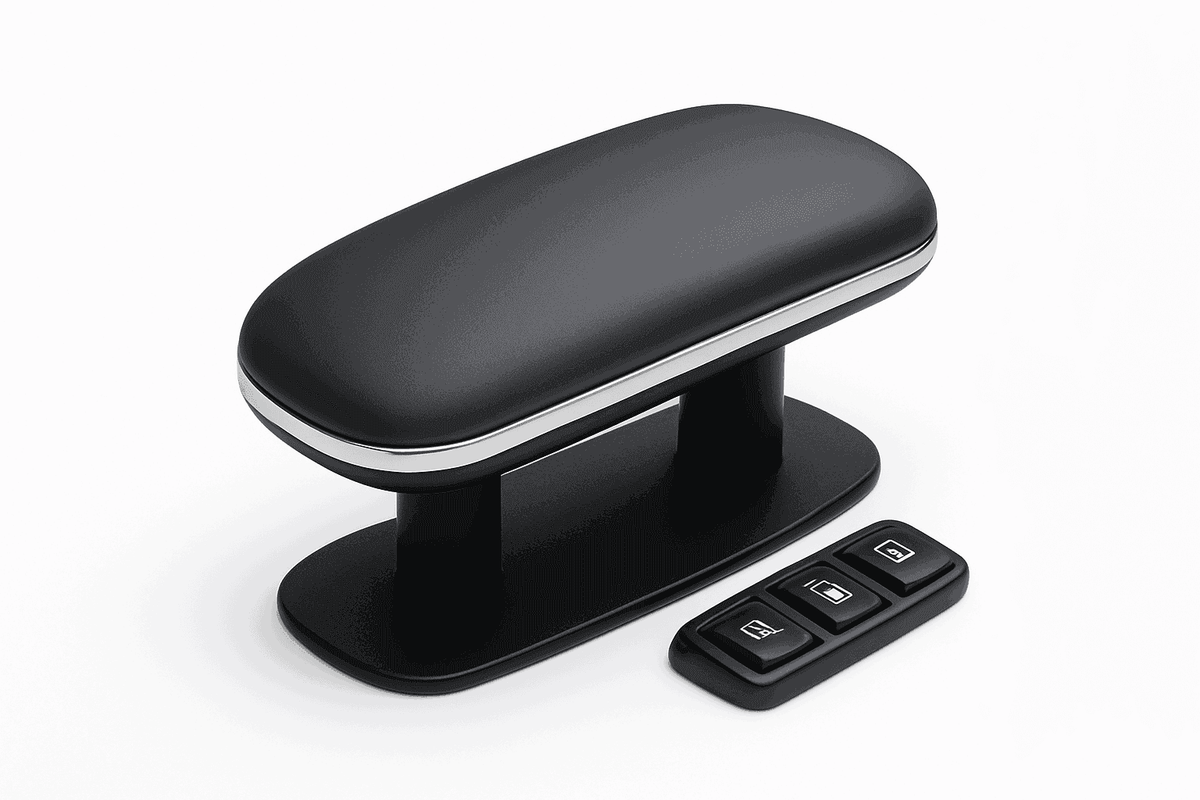 Universal Car Door Armrest Pad Adjustable Height PU Leather-Black 1PC