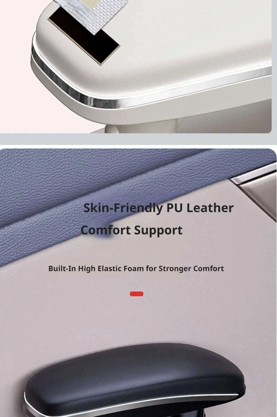 Universal Car Door Armrest Pad Adjustable Height PU Leather-Black 1PC
