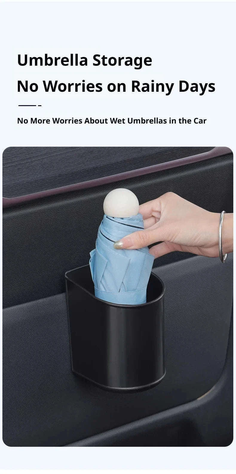 Universal Car Door Cup Holder Storage Bucket-Black