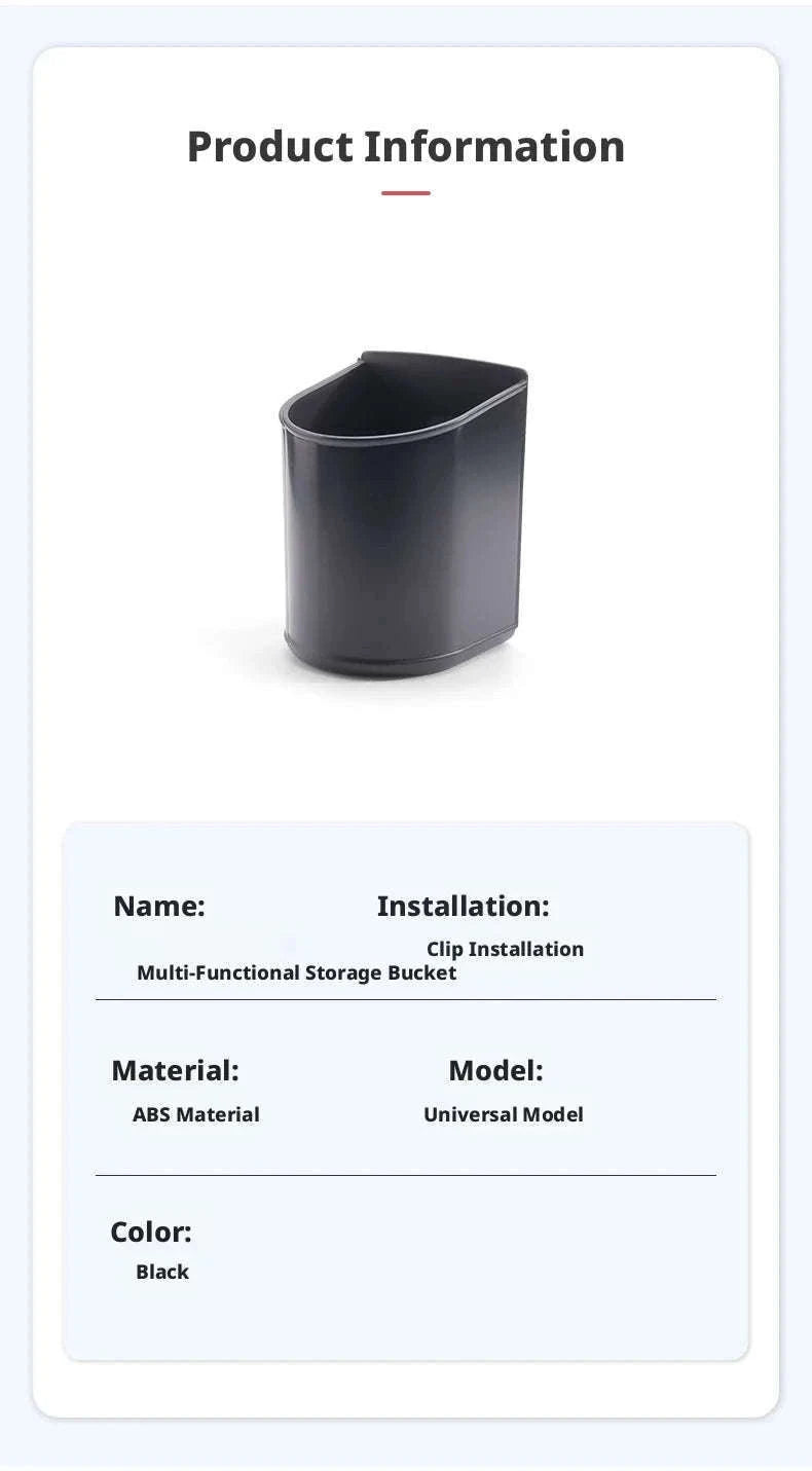 Universal Car Door Cup Holder Storage Bucket-Black